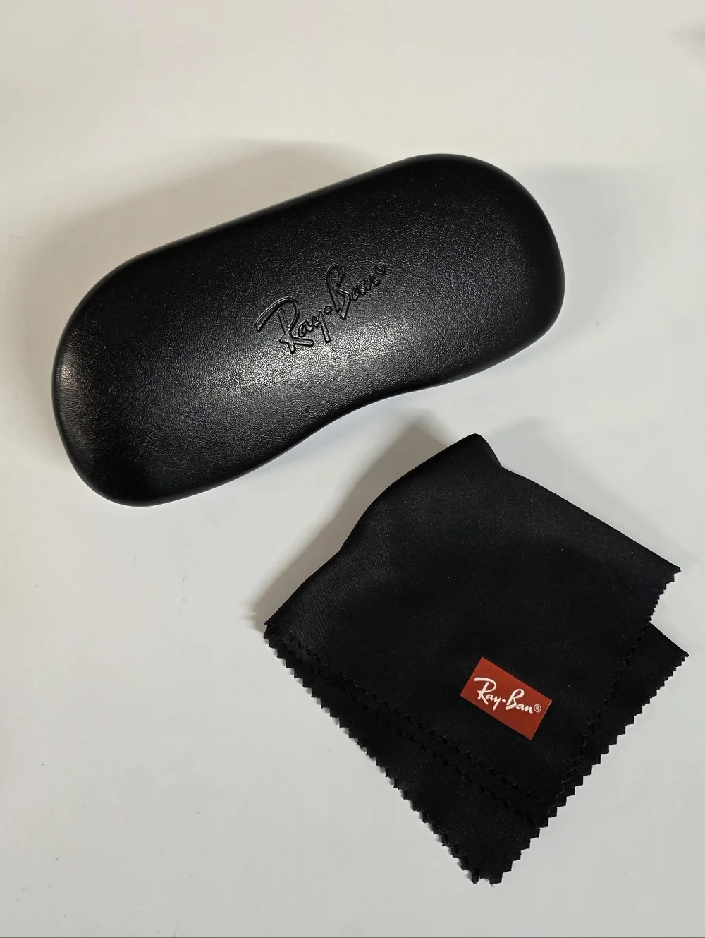 Ray-Ban Sunglasses Case with Microfiber Cloth - Black & Light Gray